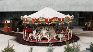 Historisches Karussell, Weihnachtsmarkt, Winter